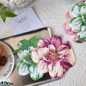 Resim 20 adet/set, Çiçek Şeritli Kesim Kağıt Peçete, Dükkan Aksanları, 33.02x33. 02*cm Restorant Otel ve Ev Partisi Masa Malzemeleri Cadılar Bayramı İlkbahar Noel ile ilgili Etkinlikler i 