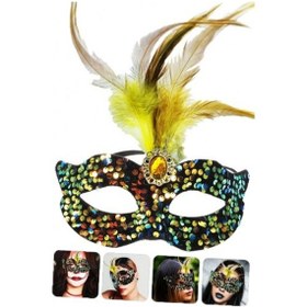 Resim Siyah Kadife Parti Maskesi 