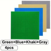 Resim 4 Adet Klasik Yapı Taban Plakaları, 25.4cm x 25.4cm - Yeşil, Mavi, Kaki & Gri, Tüm Büyük Markalarla Uyumlu - Dayanıklı ABS, Çocukların İnşaat Oyunları İçin Yaratıcı Temel Bloklar - Noel, Cadılar Bayramı, Doğum Günü Hediyeleri İçin İdeal 