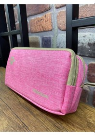 Resim İki Gözlü İçi Geniş Kedi Patisi Detaylı Kalemlik Pembe 