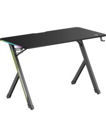 Resim Rgb Işıklı Oyuncu Masası - 120X60 cm | Kulaklık Askısı ve Bardaklık Dahil 