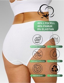 Resim Alya Underwear Kadın Külot, Lyocell Kumaş Külot, Ter Emici Rahat Ve Dayanıklı Kadın İç Çamaşırı, Liyosel Slip Çok Renkli P02 