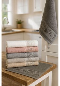 Resim 6'lı Mutfak Havlusu Seti 30x50 Cm %100 Pamuklu Derya Çok Renkli 