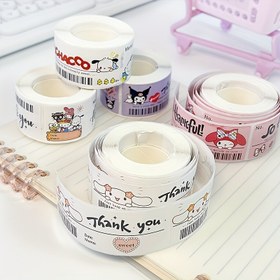 Resim 120 Adet Sanrio Bill Rulo Mühürleme Stickerları - Sevimli Kuromi Melody Cinnamoroll Pochacco Tasarımlı, Teşekkür & Mutlu! İfadeleri ile İngilizce Metin, Ofis Malzemeleri için Canlı Renkler, Hediye Paketleme, Günlük Dekorasyonu, Eğlenceli Tasarımlar, Renkli Çizimler 