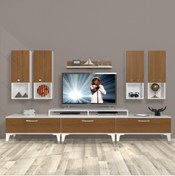 Resim Decoraktiv Ekoflex 8da Mdf Silver Tv Ünitesi Tv Sehpası - Beyaz - Ceviz 