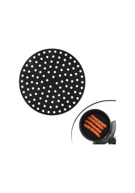 Resim Siyah Isıya Dayanıklı Yıkanılabilir Silikon Fırın Ve Airfryer Yuvarlak Model Pişirme Matı 20 Cm 4741 