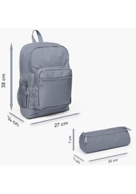 Resim Siyah Gri Dinozor Desenli Coral High Kids Usb'li 2'li Okul Çanta Seti Goset0223844 