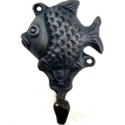 Resim Antika Tarz Dekoratif Pirinç Balık Figürlü Askı - 84X51MM, Oksit 