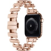 Resim iOS Uyumlu Watch 7 45mm Zore Krd-96 Metal Kordon Casesuar 