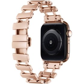 Resim iOS Uyumlu Watch 7 45mm Zore Krd-96 Metal Kordon Casesuar 