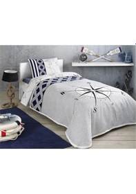 Resim Taç Navi Lacivert Çift Kişilik Pamuklu Pike Takımı Lacivert 