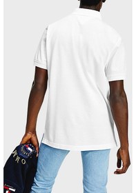 Resim Tommy Hilfiger Erkek Polo Yaka T Shirt Mw0mw17771 Ybr Beyaz Beyaz 