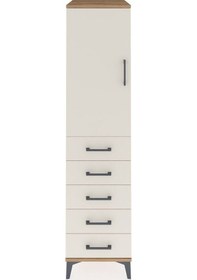 Resim Kronos Dolap 2 Raflı 5 Çekmeceli Tek Kapaklı 44x59x182 Çam-ay... Çam 