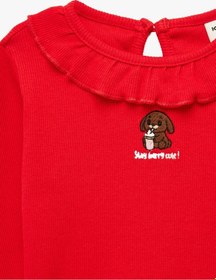 Resim Koton 26yy59003213 Kırmızı Kız Bebek Sweatshirt 6smg10100ak Kırmızı 