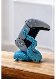 Resim Ps4/ps5 Uyumlu Konsol Standı Kol Tutucu Stand Joystick Standı 3d Baskı Ahtapot Şeklinde Mavi 