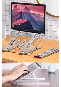 Resim Chermik Dizüstü Laptop Yükseltici Alüminyum Stand, Tek Beden, Chrmk12967, Gümüş, Erkek 