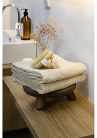 Resim Line Luxury Pamuklu 2li El Yüz Havlusu 50x90 - Bej Bej 