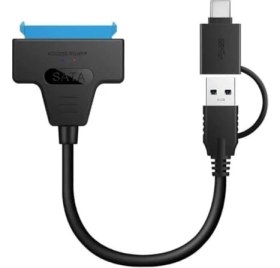 Resim Daisy Home 0442 2in1 USB 3.0 Type-C To 2.5 Inç Sata HDD SSD Çevirici Dönüştürücü Sata-usb 3.0 / Type-C Kablo (2.5 Inç Hdd/ssd Uyumlu) Toplam Uzunluk: 30 cm Yüksek Hızlı Veri Aktarımı (5 Gbps) 