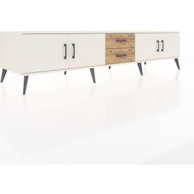 Resim Kronos Tv Ünitesi 2 Raflı 2 Çekmeceli 4 Kapaklı 220x59x51 Aytaşı-aytaşı/çam Aytası/atlas Çam - Aytası 