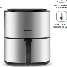 Resim Homend Airfryday 2506H 8 Farklı Program 4,2 Litre Inox Airfryer 