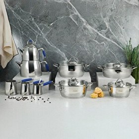 Resim Aryıldız Solo 15 Parça Lacivert Çelik Çeyiz Seti 