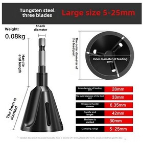 Resim Hombey Tungsten Çelik Köşe Yumuşatıcı, Vida Ve Somun Tıraşlama Aracı, Çok Amaçlı Kenar Düzeltici 5-25mm Büyük Boy, Kaliteli, Poşetli 