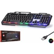 Resim Binbir Göz Bilgisayar Hadron HD863 Kablolu Oyuncu Klavye Metal LED Q Siyah 