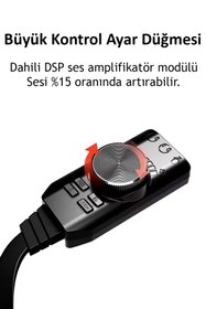 Resim Midex SG-135 Harici Usb Ses Kartı Gaming Pubg Lol Oyun 7.1 Ses Kartı Stüdyo ve Çok Amaçlı 