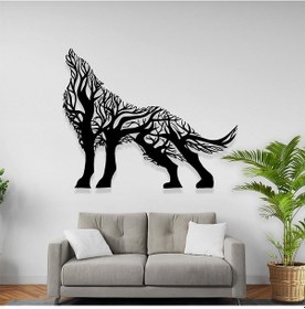 Resim Duvar Dekorasyonu Uluyan Kurt Lazer Kesim Metal Tablo 