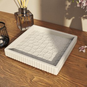 Resim Granada Taş Tozu Dekoratif Tabak - Geometrik Yıldız Motifli Organizer 