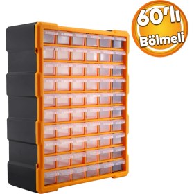 Resim Rodex Vida Dübel Civata Kutusu Bölmeli Avadanlık Monoblok Çekmeceli 60'lı Takım Çantası Plastik Organizer 