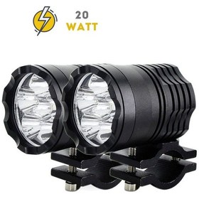 Resim Knmaster Fighter S 20w Çakarlı Motosiklet Led Sis Farı 