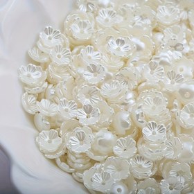 Resim 200 Adet Akrilik Beyaz Erik Çiçeği Boncuk - El Yapımı Takı ve Süslemeler için Mükemmel 
