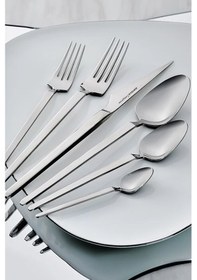 Resim Karaca Elegance Glacial Platin 12 Kişilik 84 Parça Çatal Kaşık Bıçak Takımı 