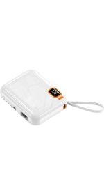 Resim İXtech 10.000 mAh Powerbank Kablosuz Şarj Cihazı 22.5W Beyaz IX-PB024 