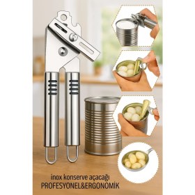 Resim Inox Çelik Konserve Açacağı - Ergonomik ve Profesyonel Kolay Konserve Açıcı 722091 