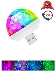 Resim Rucas Araç Içi Sese Duyarlı Mini Disko Topu Led Usb'li 