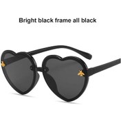 Resim Moonbıffykız Çocuk Kalp Şekilli Parlak Güneş Gözlüğü Uv Koruma Parti Aksesuarıgreen51gri Gri 