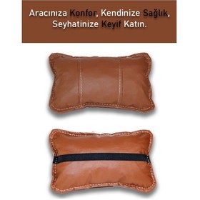 Resim Peugeot 407 Coupe Uyumlu Oto Koltuk ,araba Boyun Yastığı Taba Renk 2 Adet Siyah 