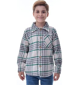 Resim Ekose Desenli Erkek Çocuk Oduncu Gömlek Rahat Kalıp Düğmeli Çok Renkli 