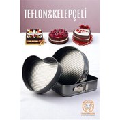 Resim ModaCar Engstore 3 Boy Kelepçeli Kek Kalıbı 24-26-28 Cm Çoklu Kek Kalıbı Teflon 