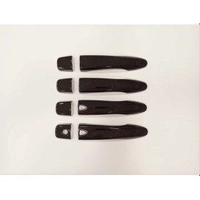 Resim Qashqaı 2014-2020 Içın Uyumlu Kapı Kolu Kaplama - Pıano Black Smart Key 