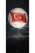 Resim aydın garage Türk Bayrağı Kapı Direk Kaplama Folyosu BASKILI STİCKER Sağ-Sol 2 Adet 22*50 CM 