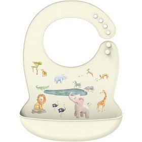 Resim Silikon Babi Önlük Su Geçirmez Tükürük Damlayan Muz Önlükler Karikatür Wild Animal Wild Animal Çok Renkli 