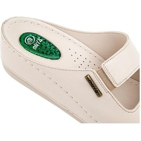 Resim Muya Panna Anatomik Taban Jel Destekli Topuk Dikeni Dört Mevsim Kadın Terlik Krem 