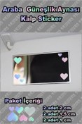 Resim TRİDERS Kalp Araba Ayna Sticker Güneşlik Sticker 