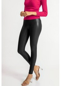 Resim Kadın Siyah Içi Peluşlu Kışlık Suni Deri Ekstra Yüksek Bel Toparlayıcı Tayt Karışık 