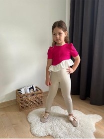 Resim My Kids Wear Fırfır Detaylı Kız Çocuk Takım Fuşya 