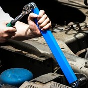 Resim Çift Başlı Ayarlanabilir Cırcır Uzatma Anahtarı Kaymaz Ergonomik Sap ile - Otomotiv ve Endüstriyel Kullanım için Ağır Hizmet Tipi Demir Araç, Mavi, Endüstriyel Anahtar | Ergonomik Araç Tasarımı | Dayanıklı Yapı, Anahtar Uzatıcı 