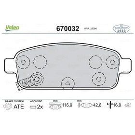 Resim Valeo 670032 Arka Fren Balatasi 13300867 133192294 13319293 